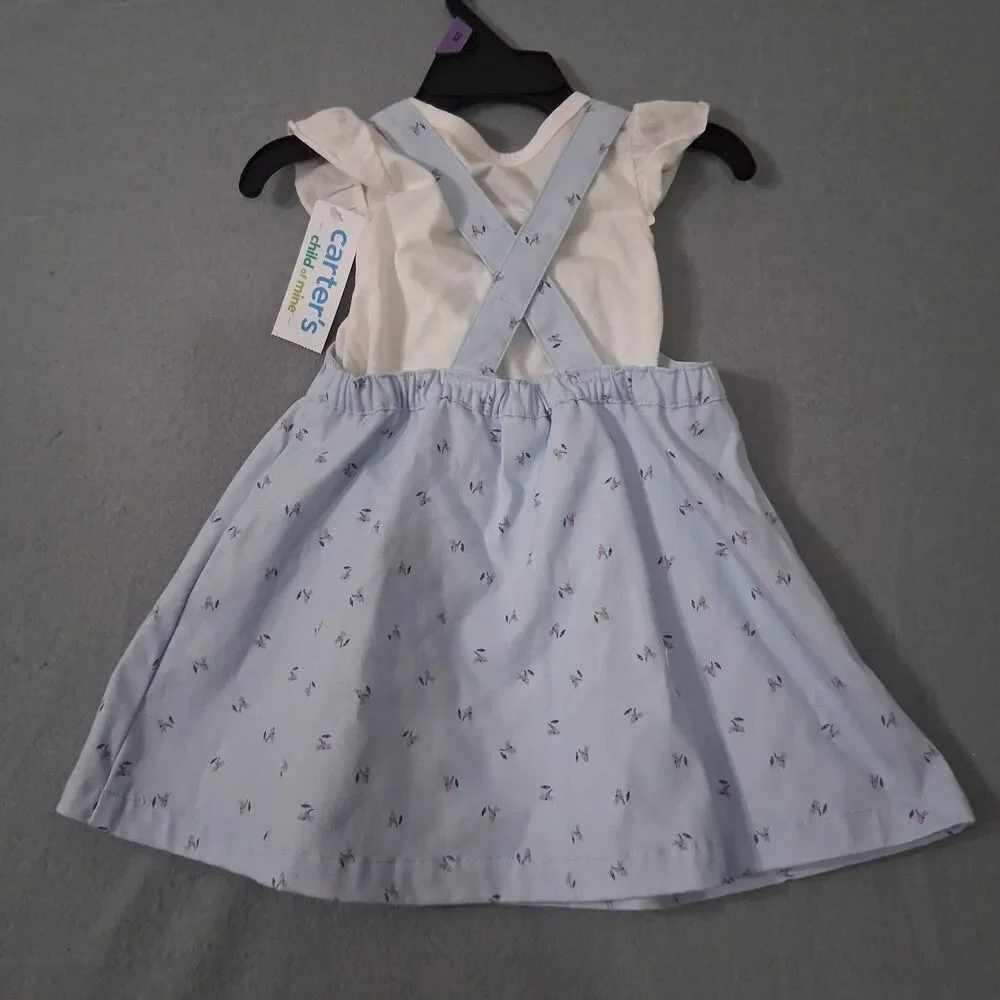 Carters Baby Girl Dress Size 12m Jumper Top Easter Summer Festival Church 2 Pc
